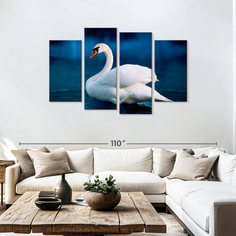 Brampt Pure White Swan, 48"H x 75"W