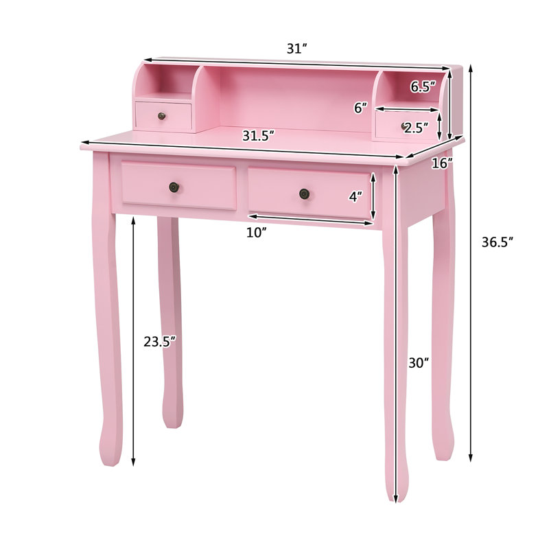 Bureau avec rehausse Madeline, Rose