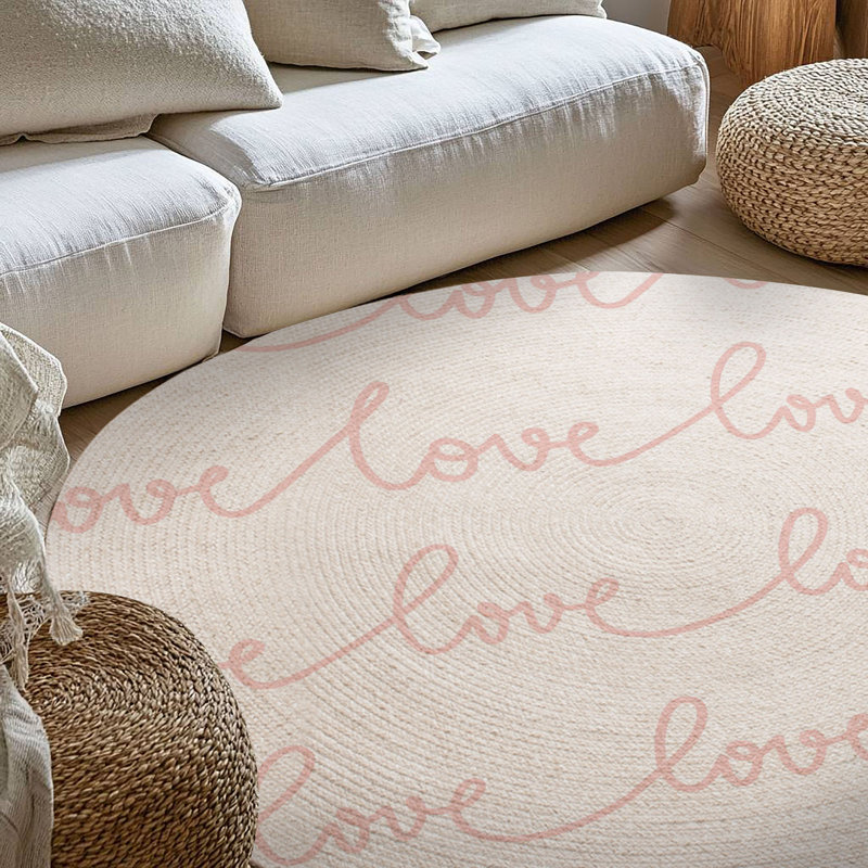 Tapis tressé Love Line Whispers, Rond 5 pi