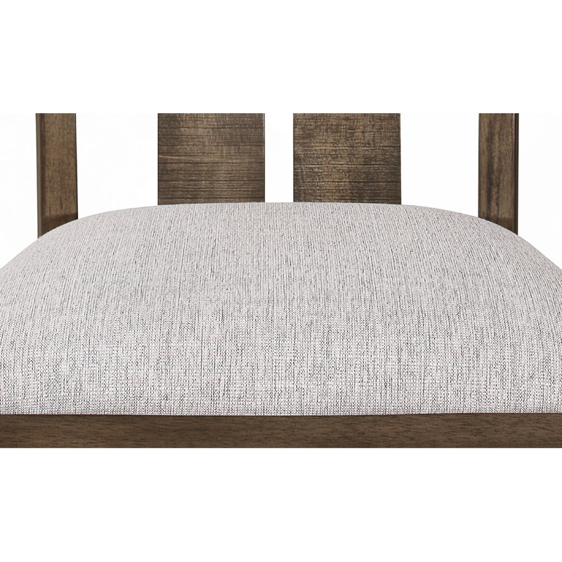 Chaise de salle à manger 2 pièces en tissu de chêne brun