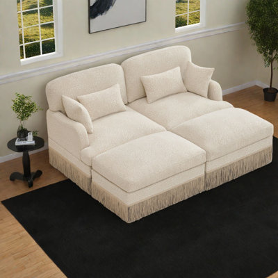 Canapés modulaires à assise profonde, style chenille contemporain pour la maison de salon