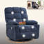 Fauteuil inclinable électrique à massage thermique avec fauteuil à bascule et pivotant en tissu pour le salon