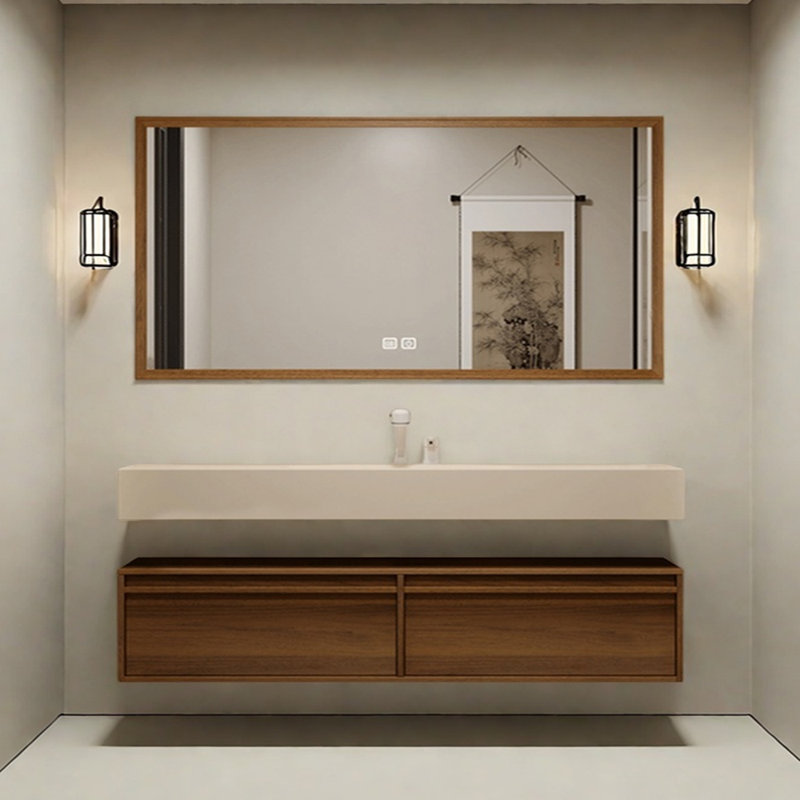 Retro high-end and simple bathroom cabinet, 71"