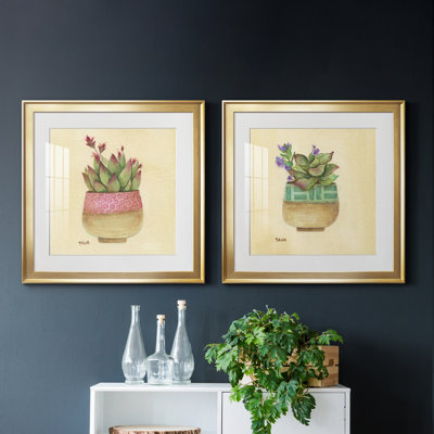 «Flowering Succulent I», ensemble de 2 reproductions d'art