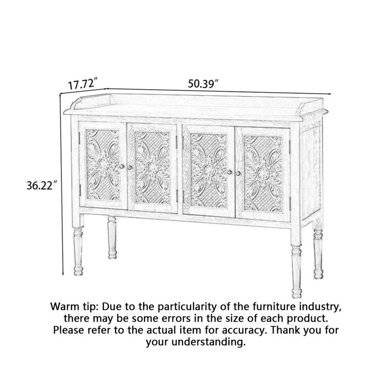 Retro Simple Carved Large-Capacity Console Table