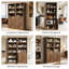 Armoire de rangement sur pied 81,50 "avec armoire de rangement autoportante avec station de charge intégrée et tablettes ouvertes pour la salle à manger, le vestibule, la salle de bain et le salon
