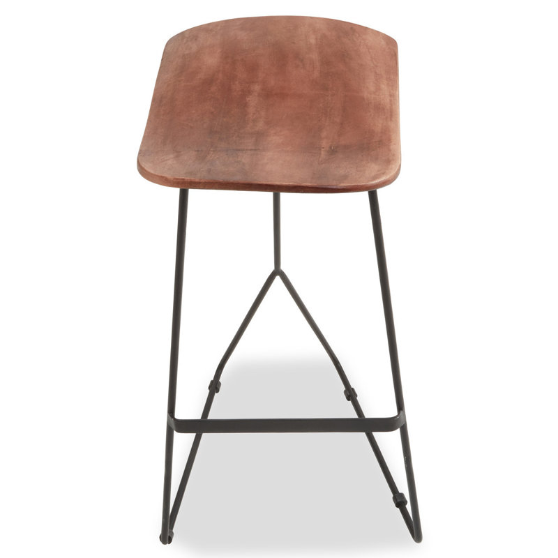Bucyrus Upholstered Counter Stool with Metal Frame, Black