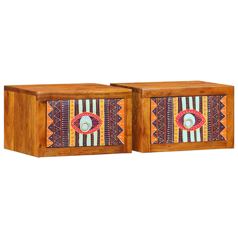 35cm W Solid + Manufactured Wood Bedside Table