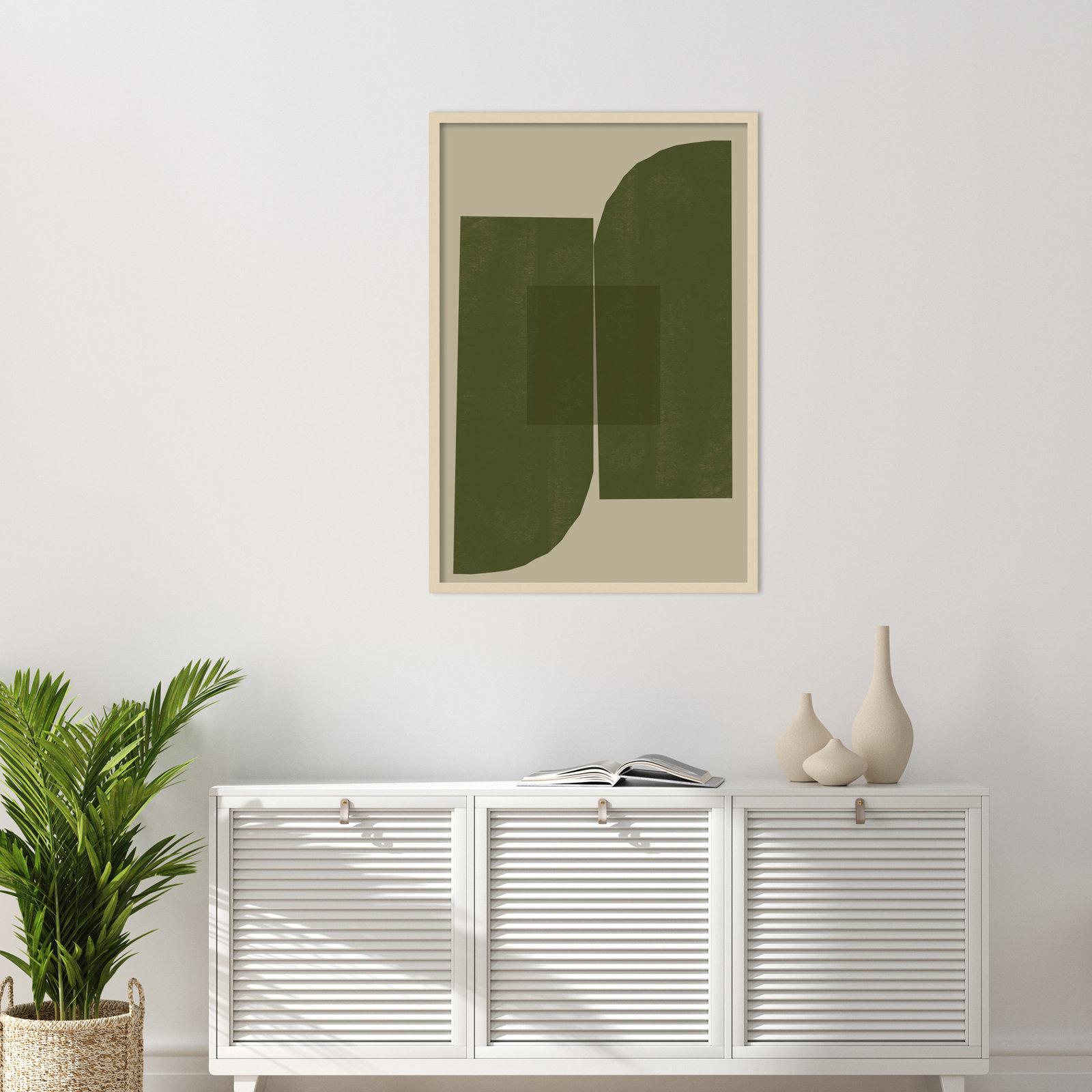 Percey "Green Composition 2" Print, Brown, 41" H x 28" W