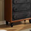 Coffre d'appoint en bois massif exquis simple.-107263798