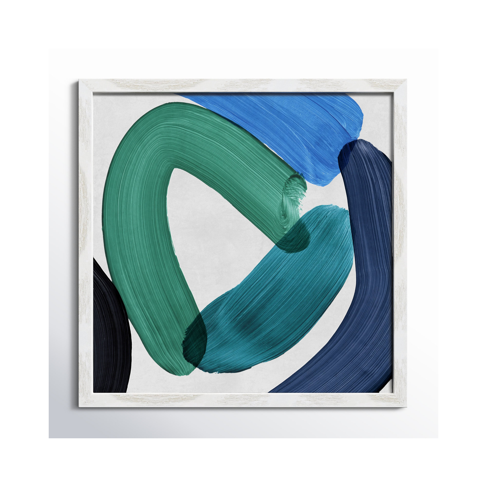 Smooth Bend I, White Framed, 23.5" H x 23.5" W x 0.75" D