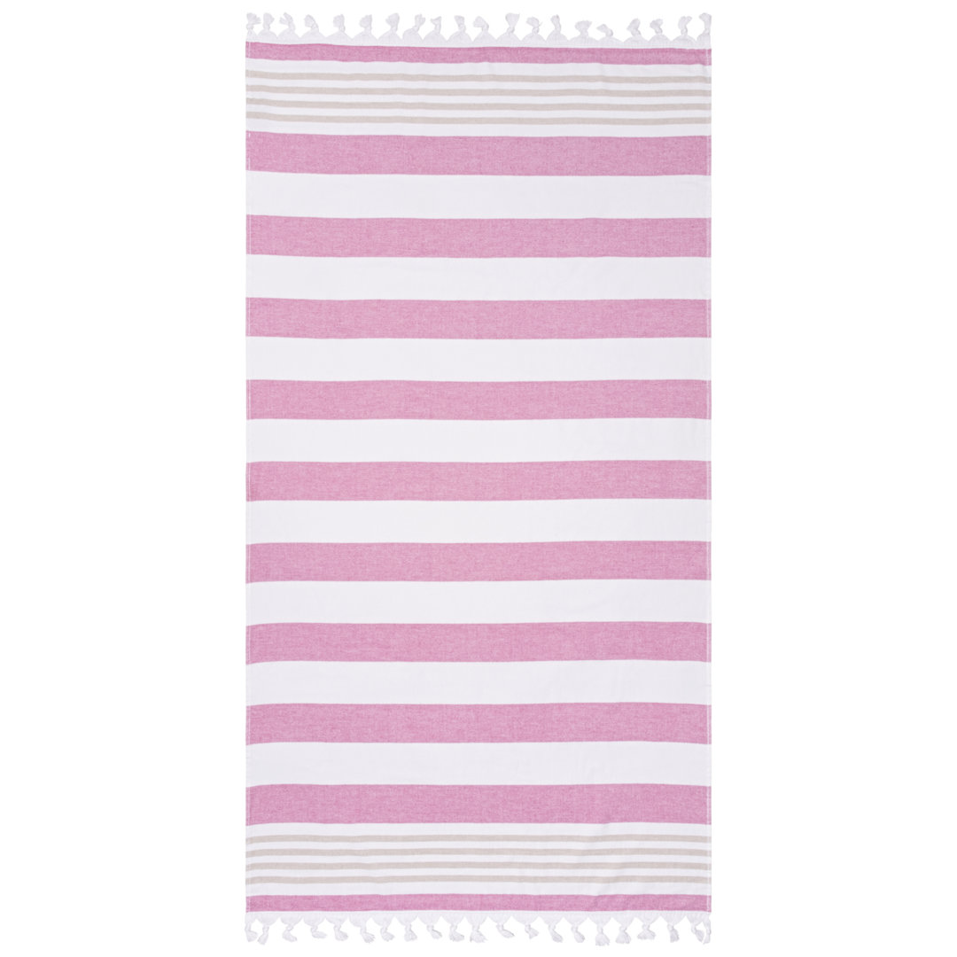 Marlene Stripe Coastal Resort with Tassels Cotton Beach Towel Birch Lane™ 