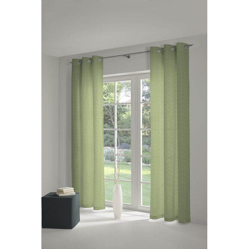 Breedlove Eyelet Room Darkening Single Curtain, 270cm Width x 225cm Drop, Light green