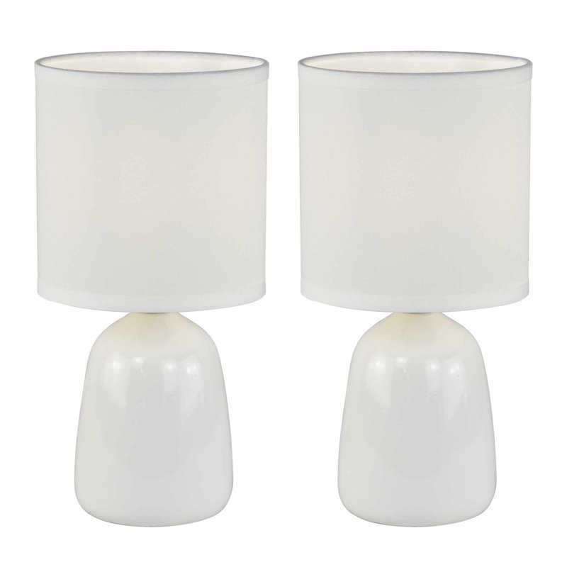 Mellisha Ceramic Table Lamp, White Glaze, White