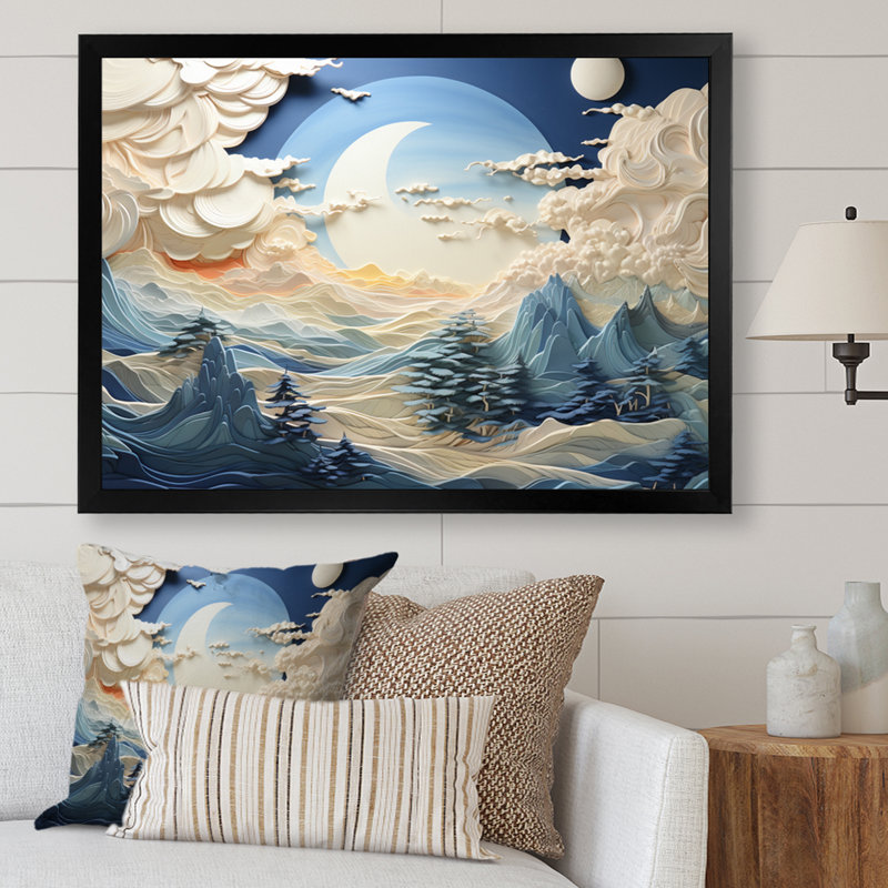 Clouds Celestial Landscape I - Landscapes Canvas Art Print, Cadre photo noir, H 30 po x l 40 po x P 1,5 po