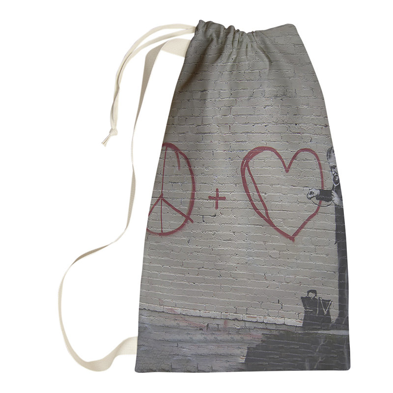 Fabric Laundry Bag with Handles, Large (36" H x 28" W x 1" D)
