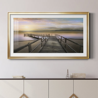 «Morning On The Lake», reproduction d'art encadrée de qualité supérieure, prête à être accrochée