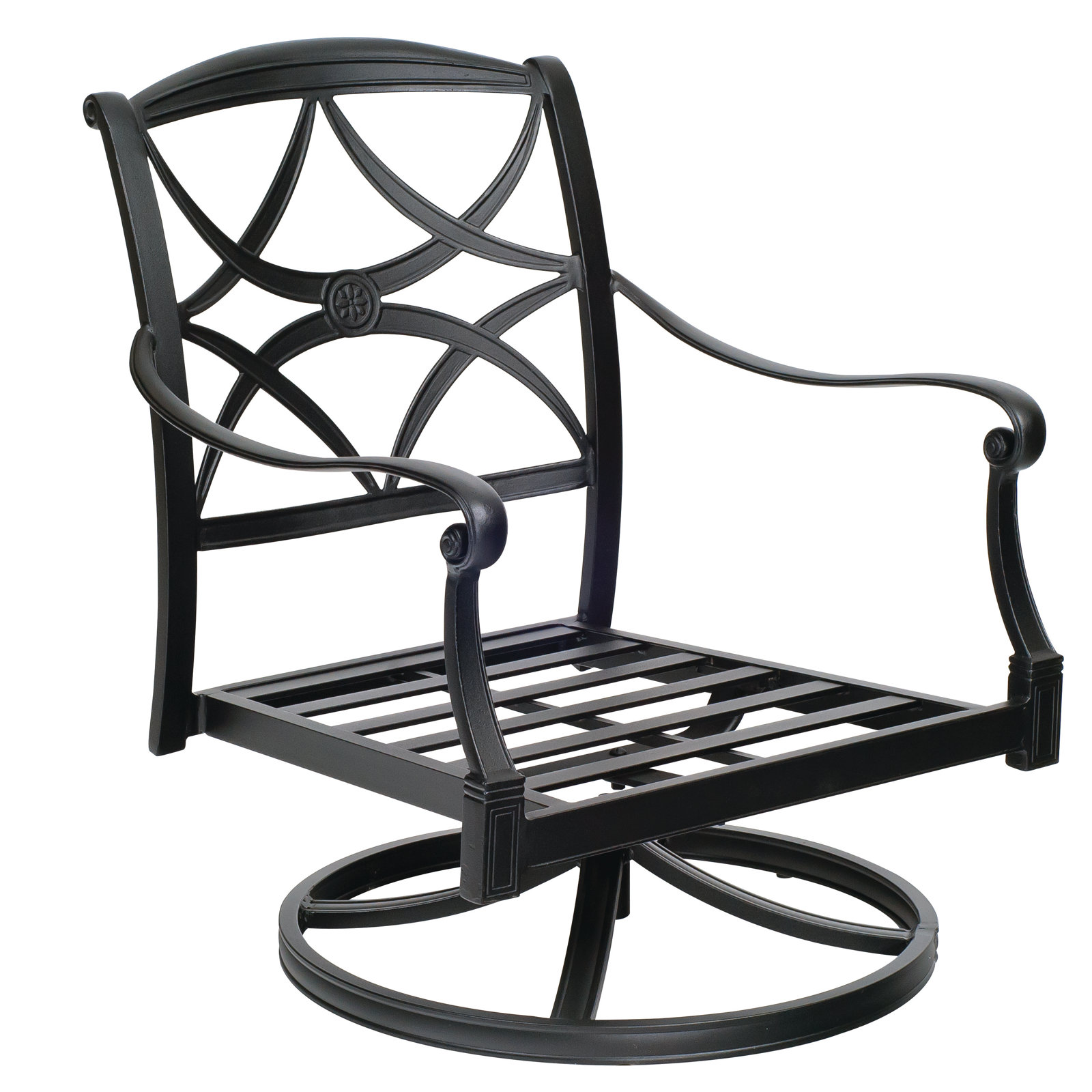 Wiltshire Outdoor Chair with Sunbrella® Cushions, Textured Black, Fairview Indigo Abstract Sunbrella®