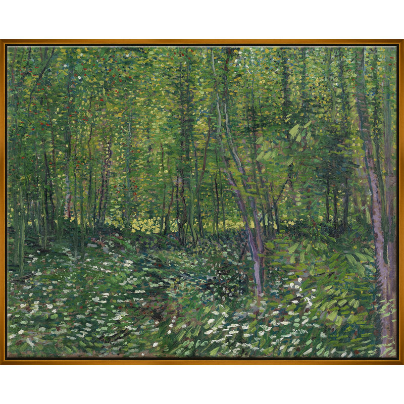 Trees And Undergrowth Print by Van Gogh, 33.5" H x 41.5" W x 1.25" D
