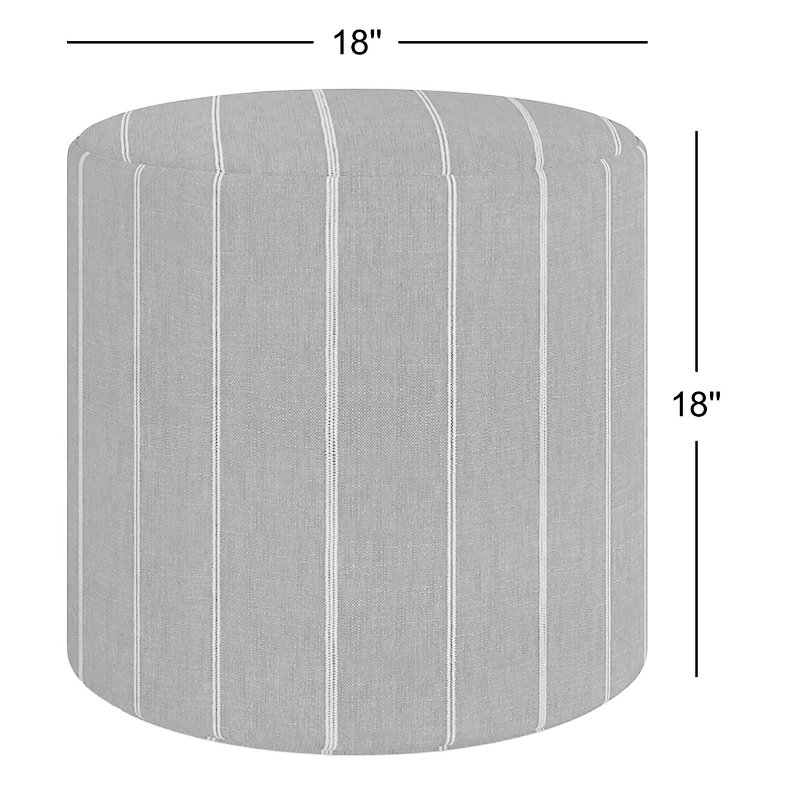 Epaulette Upholstered Ottoman, Classic Snow Boucle