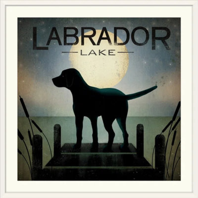 " Moonrise Black Dog - Labrador Lake " by Ryan Fowler
