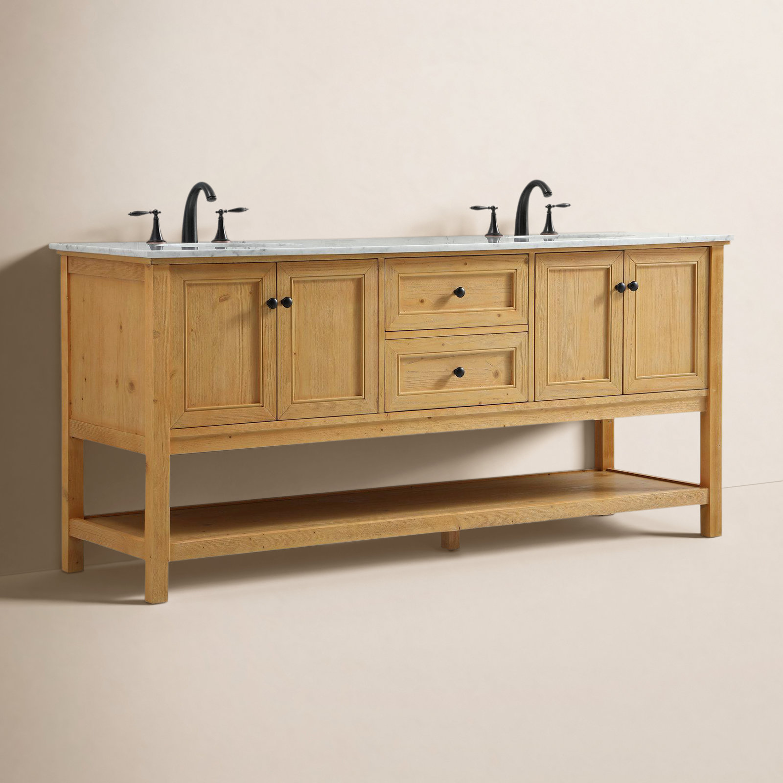 Bonsai 72'' Double Bathroom Vanity, Natural