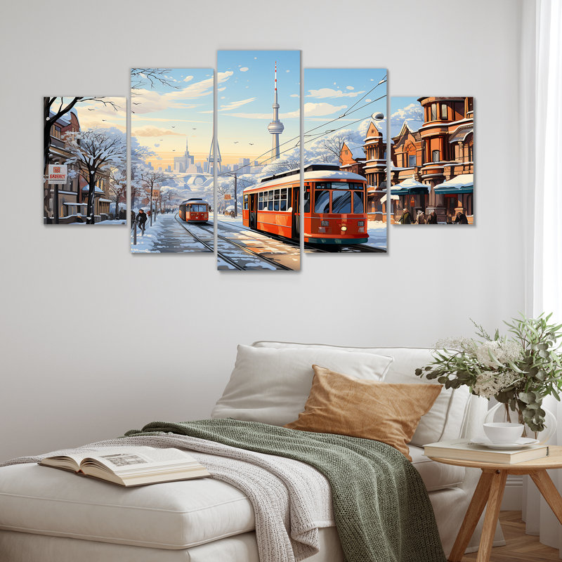  «Toronto City In Winter I - Ensemble d'art mural multipanaux de Toronto