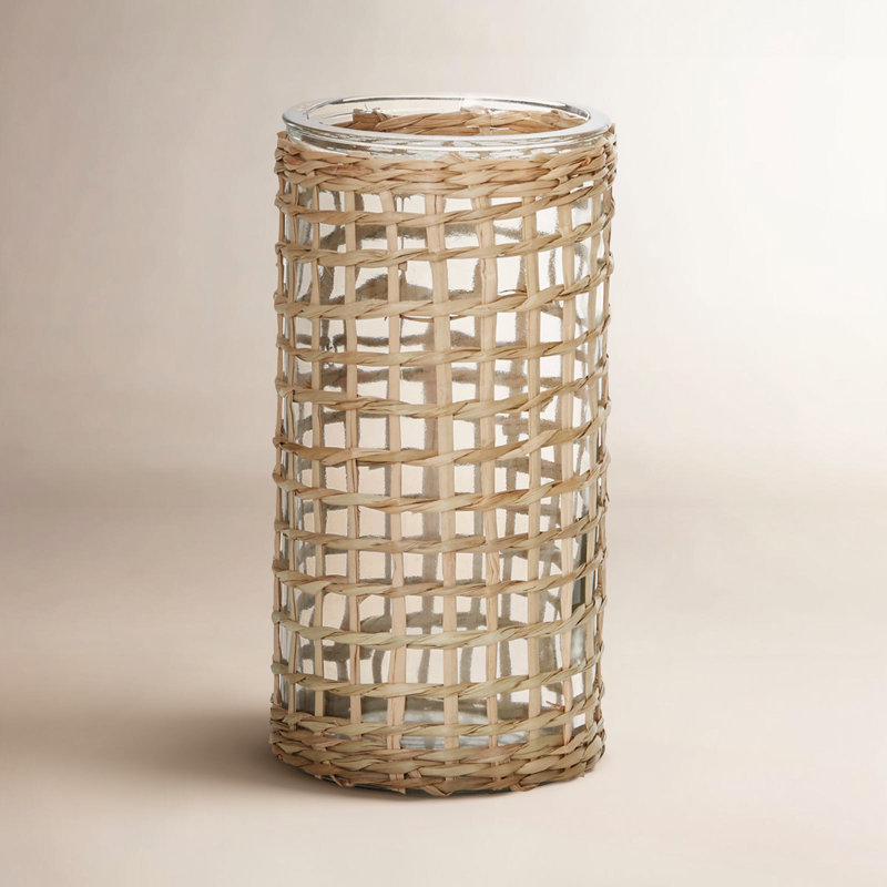 Lona Handmade Rattan Covered Glass Table Vase