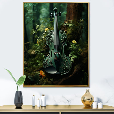 Violon verdure dans la forêt sur toile