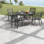 Table de patio durable, en faux bois, de conception moderne pour les repas en plein air