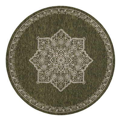Crabill Oriental Green/Gray Indoor/Outdoor Area Rug