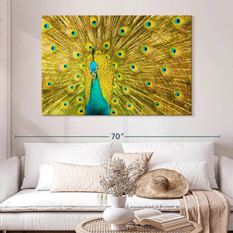 Brampt Glorious Peacock Feather, 34" H x 51" W