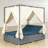 57.62" Wicker Outdoor Patio Daybed-732955761