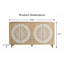 Buffet 59,84 "à 4 portes de style campagnard sculpté, crédence Boho avec tablettes réglables et pieds en bois-131452952