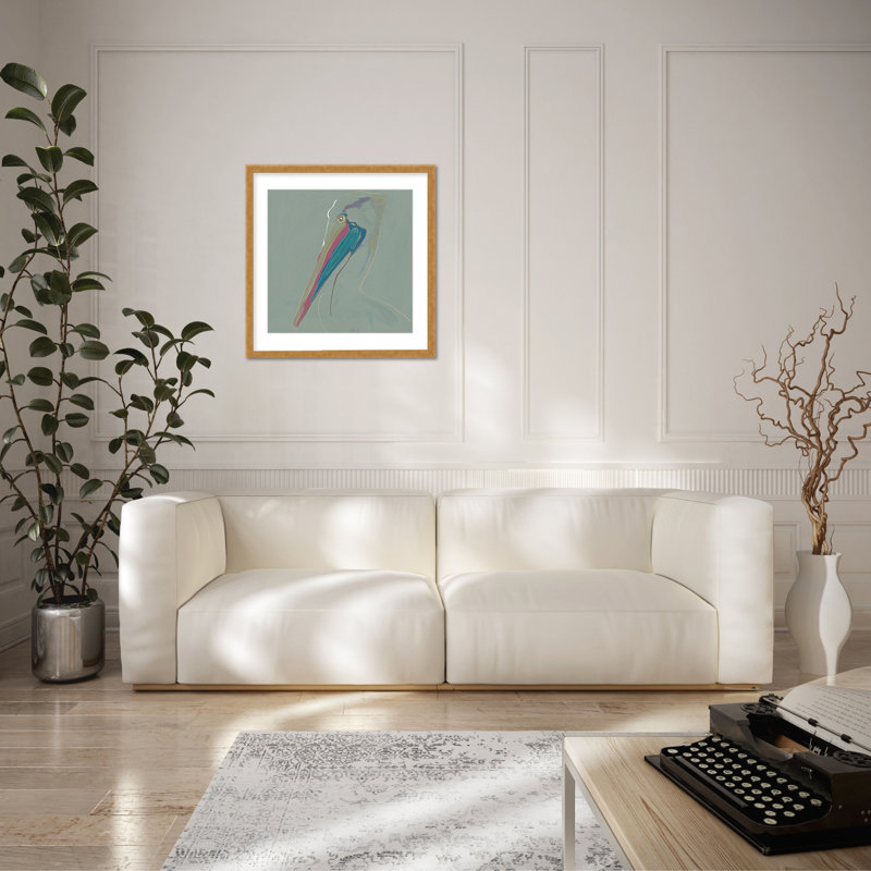 Coastal Retreat Coastal Drift: Pelican, 48" H x 48" W, Wrapped Canvas, Gold