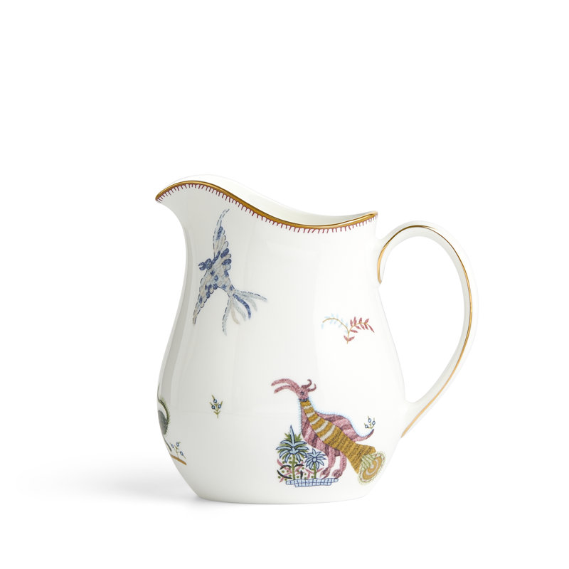 Kit Kemp Mythical Creatures White Bone China Jug 13.5 Oz