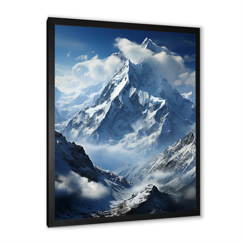 Edrimit Minimalisme Winter Mountains Summit Splendor IV, Cadre photo noir, H 32 po x l 24 po x P 1 po