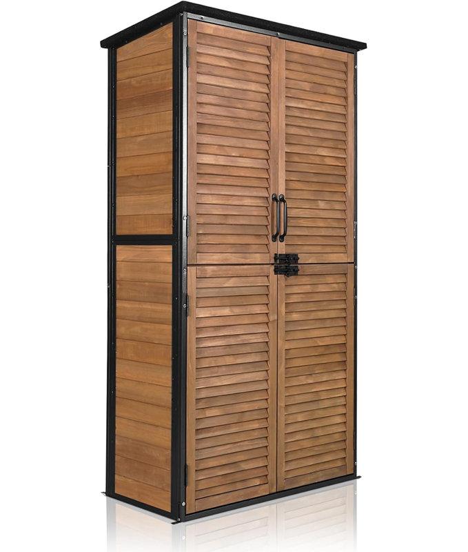 WFX Utility™ Waterproof Outdoor Storage Shed Cabinet with Adjustable Shelves for Garden Tools