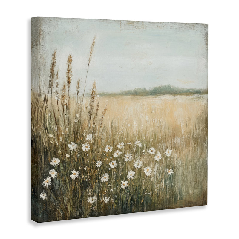 Toile «Daisy Dream Landscape», conception par Petal Prints Design, H 36 po x l 36 po