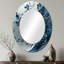Blue And White Herbs Spiral Garden III - Traditional Oval Wall Mirror-1586132699