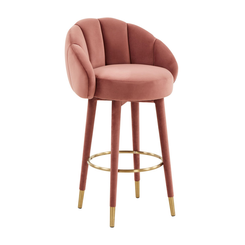 Lowther Myla Swivel Stool, Salmon, Bar Stool (30.8” Seat Height)