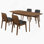 Natural Walnut 5-Piece Rectangular Dining Set