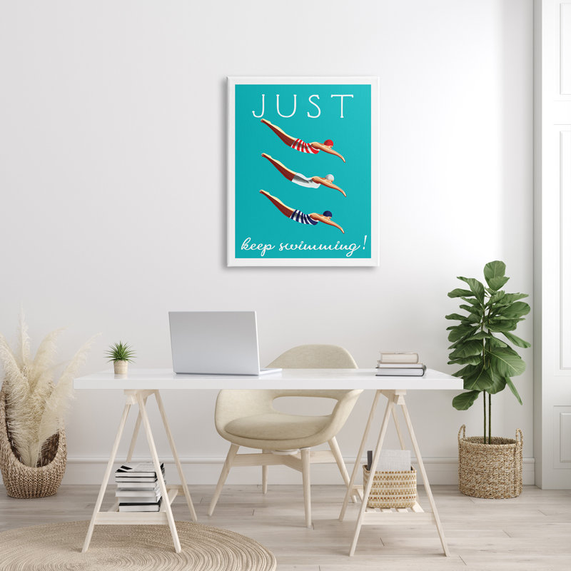 Just Keep Natation - impression, Toile tendue, H 40 po x l 30 po x 1,5 po