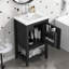 Meuble-lavabo de 20 po avec lavabo, armoire de salle de bain avec porte à fermeture douce, support de rangement et tablette ouverte