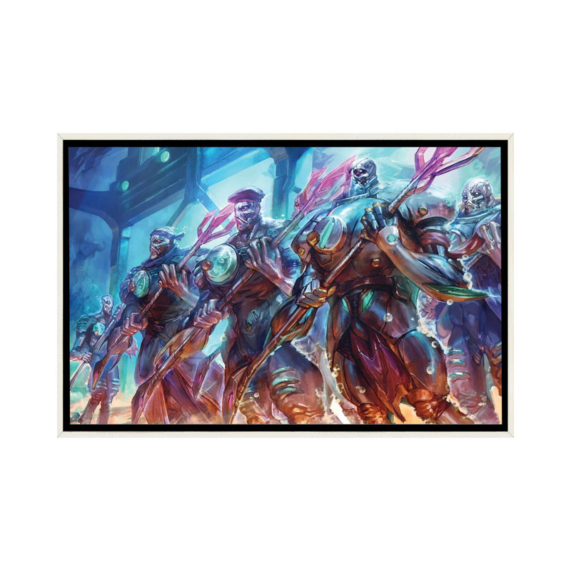 Kalo Bloomguard formation - impression d'art mural - toile encadrée, H 26 po x l 40 po, Blanc patiné