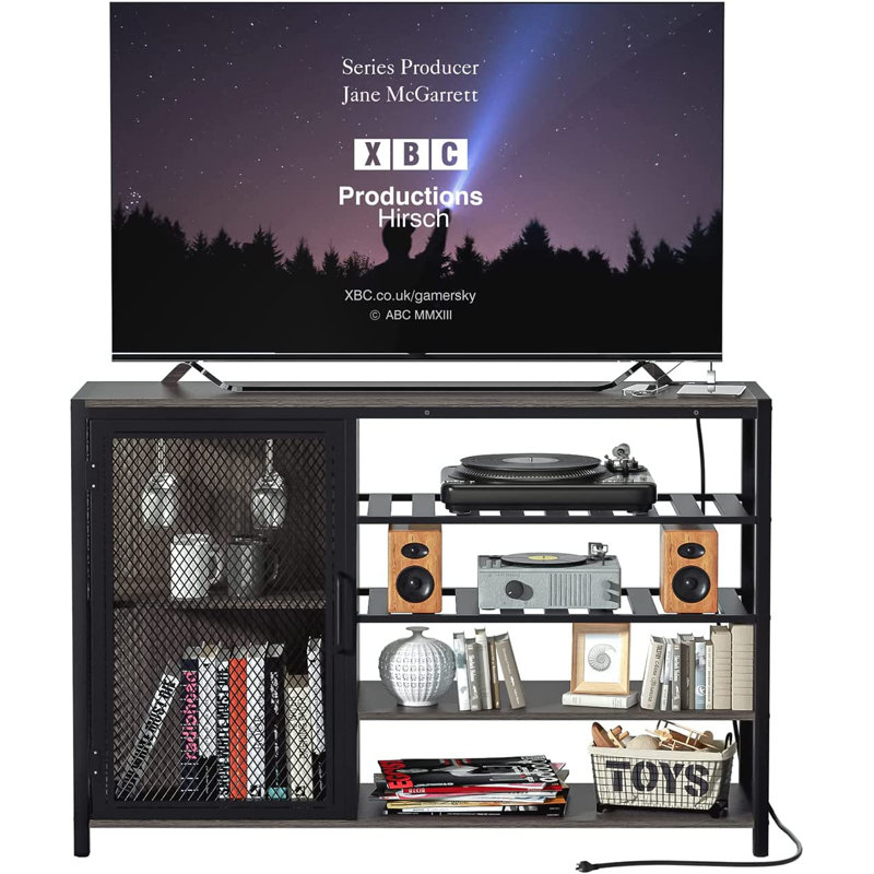Peridan Rustic Bar Cabinet with Storage Perfect for Wine Lovers & Home Bars, Gray/Black