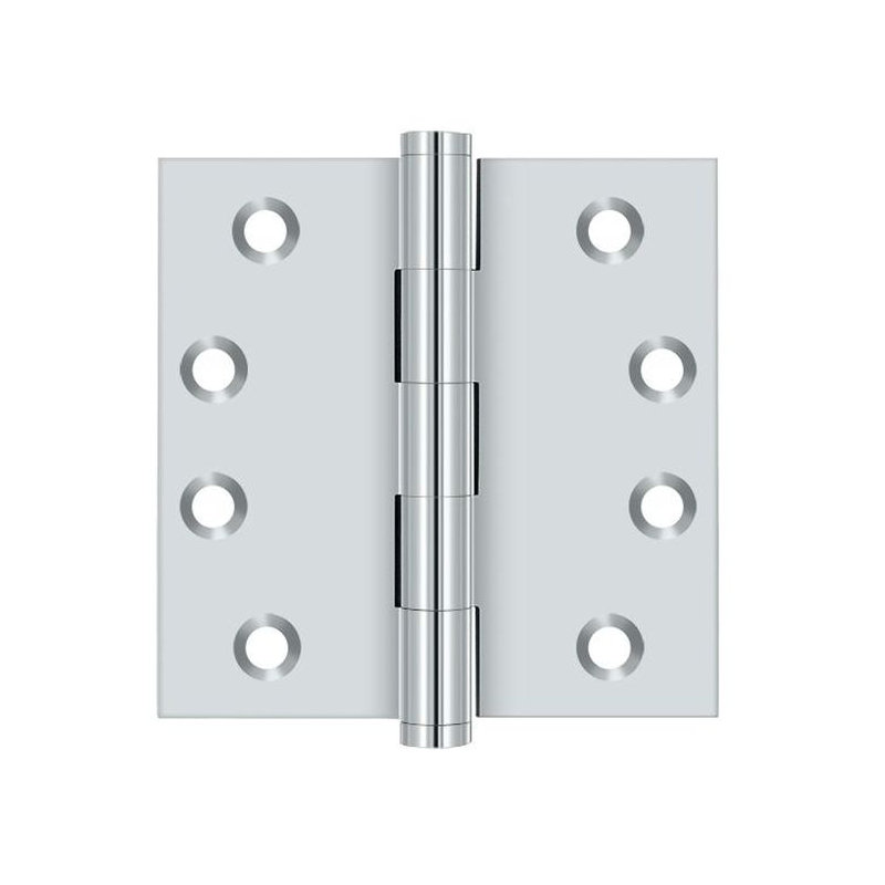 Butt Bearing Hinge, Polished Chrome, Solid Brass