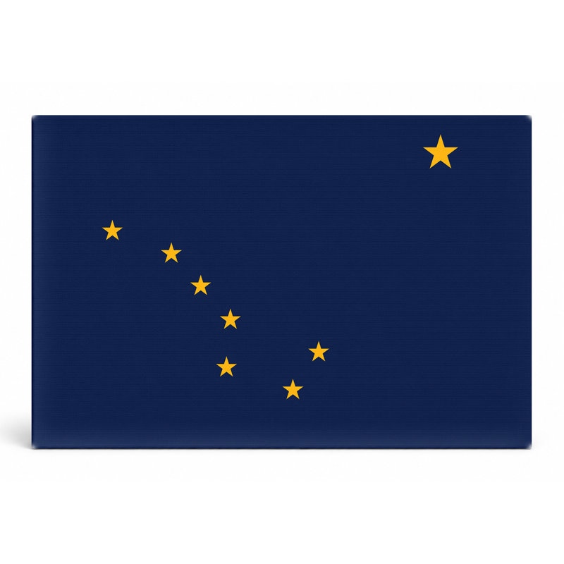 Alaska State Flag - Art mural sur toile paysage, 18" W x 12" H