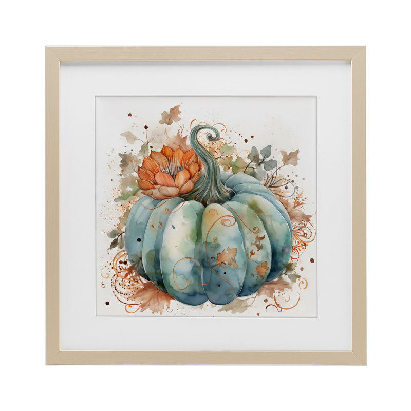 «Boho Pumpkin & Blossom», reproduction sous verre, conception signée Creative Studio, H 16 po x l 16 po