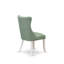 Chaises de salle à manger Dallas Parson, dossier capitonné avec garniture cloutée, chaises de salle à manger rembourrées en tissu de polyester vert saule, ensemble de 2, blanc lin-6824819